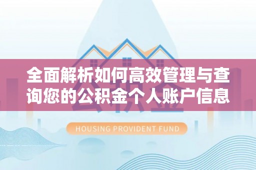 库伦旗全面解析如何高效管理与查询您的公积金个人账户信息